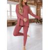 imagePRETTYGARDEN Womens 2 Piece Outfits Casual Long Sleeve Tunic Tops Legging Pants Matching Lounge Sets SweatsuitsDusty Pink