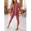 imagePRETTYGARDEN Womens 2 Piece Outfits Casual Long Sleeve Tunic Tops Legging Pants Matching Lounge Sets SweatsuitsDusty Pink