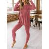 imagePRETTYGARDEN Womens 2 Piece Outfits Casual Long Sleeve Tunic Tops Legging Pants Matching Lounge Sets SweatsuitsDusty Pink