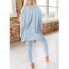 imagePRETTYGARDEN Womens 2 Piece Outfits Casual Long Sleeve Tunic Tops Legging Pants Matching Lounge Sets SweatsuitsLight Blue