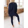 imagePRETTYGARDEN Womens 2 Piece Outfits Casual Long Sleeve Tunic Tops Legging Pants Matching Lounge Sets SweatsuitsNavy