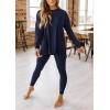 imagePRETTYGARDEN Womens 2 Piece Outfits Casual Long Sleeve Tunic Tops Legging Pants Matching Lounge Sets SweatsuitsNavy