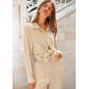 imagePRETTYGARDEN Womens 2 Piece Textured Sets Casual Button Down Shirt Wide Leg Pants Outfit Loungewear TracksuitApricot