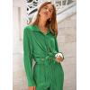 imagePRETTYGARDEN Womens 2 Piece Textured Sets Casual Button Down Shirt Wide Leg Pants Outfit Loungewear TracksuitGreen