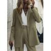 imagePRETTYGARDEN Womens Fall Two Piece Outfits Dressy Blazer Jacket and Wide Leg Pants Pockets Business Casual Office Suit SetsArmy Green