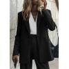 imagePRETTYGARDEN Womens Fall Two Piece Outfits Dressy Blazer Jacket and Wide Leg Pants Pockets Business Casual Office Suit SetsBlack