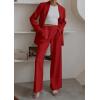 imagePRETTYGARDEN Womens Fall Two Piece Outfits Dressy Blazer Jacket and Wide Leg Pants Pockets Business Casual Office Suit SetsRed
