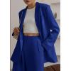imagePRETTYGARDEN Womens Fall Two Piece Outfits Dressy Blazer Jacket and Wide Leg Pants Pockets Business Casual Office Suit SetsRoyal Blue