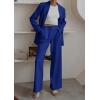 imagePRETTYGARDEN Womens Fall Two Piece Outfits Dressy Blazer Jacket and Wide Leg Pants Pockets Business Casual Office Suit SetsRoyal Blue