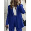 imagePRETTYGARDEN Womens Fall Two Piece Outfits Dressy Blazer Jacket and Wide Leg Pants Pockets Business Casual Office Suit SetsRoyal Blue