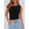 imagePRETTYGARDEN Womens Off The Shoulder Crop Tank Tops 2025 Summer Trendy Casual Sleeveless Ruched Fitted Going Out ShirtsBlack