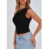 imagePRETTYGARDEN Womens Off The Shoulder Crop Tank Tops 2025 Summer Trendy Casual Sleeveless Ruched Fitted Going Out ShirtsBlack