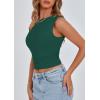 imagePRETTYGARDEN Womens Off The Shoulder Crop Tank Tops 2025 Summer Trendy Casual Sleeveless Ruched Fitted Going Out ShirtsDark Green
