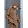 imagePRETTYGARDEN Womens Fall Two Piece Outfits Long Sleeve Tracksuit Set Turtleneck Pullover Tops Casual Pants SweatsuitsDark Khaki