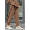 imagePRETTYGARDEN Womens Fall Two Piece Outfits Long Sleeve Tracksuit Set Turtleneck Pullover Tops Casual Pants SweatsuitsDark Khaki