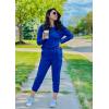 imagePRETTYGARDEN Womens Spring Fall 2 Piece Lounge Outfit Long Sleeve Crewneck Pullover Tops High Waisted Pants Set TracksuitBlue