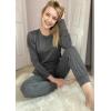 imagePRETTYGARDEN Womens Spring Fall 2 Piece Lounge Outfit Long Sleeve Crewneck Pullover Tops High Waisted Pants Set TracksuitDark Grey