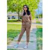 imagePRETTYGARDEN Womens Spring Fall 2 Piece Lounge Outfit Long Sleeve Crewneck Pullover Tops High Waisted Pants Set TracksuitDark Khaki