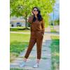 imagePRETTYGARDEN Womens Spring Fall 2 Piece Lounge Outfit Long Sleeve Crewneck Pullover Tops High Waisted Pants Set TracksuitLight Brown