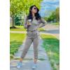 imagePRETTYGARDEN Womens Spring Fall 2 Piece Lounge Outfit Long Sleeve Crewneck Pullover Tops High Waisted Pants Set TracksuitLight Grey