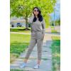 imagePRETTYGARDEN Womens Spring Fall 2 Piece Lounge Outfit Long Sleeve Crewneck Pullover Tops High Waisted Pants Set TracksuitLight Grey