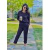 imagePRETTYGARDEN Womens Spring Fall 2 Piece Lounge Outfit Long Sleeve Crewneck Pullover Tops High Waisted Pants Set TracksuitNavy