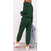 imagePRETTYGARDEN Womens Spring Fall 2 Piece Lounge Outfit Long Sleeve Crewneck Pullover Tops High Waisted Pants Set TracksuitPatterneddark Green