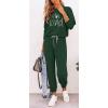 imagePRETTYGARDEN Womens Spring Fall 2 Piece Lounge Outfit Long Sleeve Crewneck Pullover Tops High Waisted Pants Set TracksuitPatterneddark Green