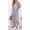 imagePRETTYGARDEN Womens Spring Fall 2 Piece Lounge Outfit Long Sleeve Crewneck Pullover Tops High Waisted Pants Set TracksuitPatternedgrey