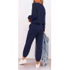 imagePRETTYGARDEN Womens Spring Fall 2 Piece Lounge Outfit Long Sleeve Crewneck Pullover Tops High Waisted Pants Set TracksuitPatternednavy