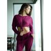 imagePRETTYGARDEN Womens Spring Fall 2 Piece Lounge Outfit Long Sleeve Crewneck Pullover Tops High Waisted Pants Set TracksuitPurple