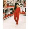 imagePRETTYGARDEN Womens Spring Fall 2 Piece Lounge Outfit Long Sleeve Crewneck Pullover Tops High Waisted Pants Set TracksuitRed