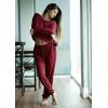 imagePRETTYGARDEN Womens Spring Fall 2 Piece Lounge Outfit Long Sleeve Crewneck Pullover Tops High Waisted Pants Set TracksuitWine Red