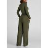 imagePRETTYGARDEN Womens Spring Fall Two Piece Outfits Tracksuits Long Sleeve Crop Tee Shirts Wide Leg Pants Matching Lounge SetsArmy Green