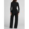 imagePRETTYGARDEN Womens Spring Fall Two Piece Outfits Tracksuits Long Sleeve Crop Tee Shirts Wide Leg Pants Matching Lounge SetsBlack