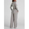 imagePRETTYGARDEN Womens Spring Fall Two Piece Outfits Tracksuits Long Sleeve Crop Tee Shirts Wide Leg Pants Matching Lounge SetsGrey