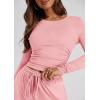 imagePRETTYGARDEN Womens Spring Fall Two Piece Outfits Tracksuits Long Sleeve Crop Tee Shirts Wide Leg Pants Matching Lounge SetsPink