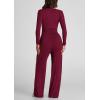 imagePRETTYGARDEN Womens Spring Fall Two Piece Outfits Tracksuits Long Sleeve Crop Tee Shirts Wide Leg Pants Matching Lounge SetsWine Red