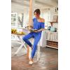 imagePRETTYGARDEN Womens Two Piece Tracksuit Casual Summer V Neck Short Sleeve Tops Drawstring Jogger Pants Lounge Outfit SetsBlue