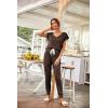 imagePRETTYGARDEN Womens Two Piece Tracksuit Casual Summer V Neck Short Sleeve Tops Drawstring Jogger Pants Lounge Outfit SetsBrown