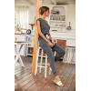 imagePRETTYGARDEN Womens Two Piece Tracksuit Casual Summer V Neck Short Sleeve Tops Drawstring Jogger Pants Lounge Outfit SetsDark Grey