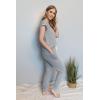 imagePRETTYGARDEN Womens Two Piece Tracksuit Casual Summer V Neck Short Sleeve Tops Drawstring Jogger Pants Lounge Outfit SetsLight Grey