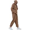 imagePRETTYGARDEN Womens Fall Two Piece Outfits Long Sleeve Tracksuit Set Turtleneck Pullover Tops Casual Pants SweatsuitsDark Khaki