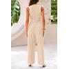 imagePRETTYGARDEN 2 Piece Sets for Women Summer Casual 2025 Spring Sleeveless Tank Ribbed Travel Vacation Lounge Wear OutfitsApricot