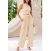 imagePRETTYGARDEN 2 Piece Sets for Women Summer Casual 2025 Spring Sleeveless Tank Ribbed Travel Vacation Lounge Wear OutfitsApricot