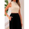 imagePRETTYGARDEN 2 Piece Sets for Women Summer Casual 2025 Spring Sleeveless Tank Ribbed Travel Vacation Lounge Wear OutfitsApricot Black