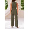 imagePRETTYGARDEN 2 Piece Sets for Women Summer Casual 2025 Spring Sleeveless Tank Ribbed Travel Vacation Lounge Wear OutfitsArmy Green