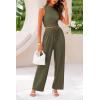 imagePRETTYGARDEN 2 Piece Sets for Women Summer Casual 2025 Spring Sleeveless Tank Ribbed Travel Vacation Lounge Wear OutfitsArmy Green