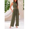 imagePRETTYGARDEN 2 Piece Sets for Women Summer Casual 2025 Spring Sleeveless Tank Ribbed Travel Vacation Lounge Wear OutfitsArmy Green