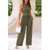 imagePRETTYGARDEN 2 Piece Sets for Women Summer Casual 2025 Spring Sleeveless Tank Ribbed Travel Vacation Lounge Wear OutfitsArmy Green